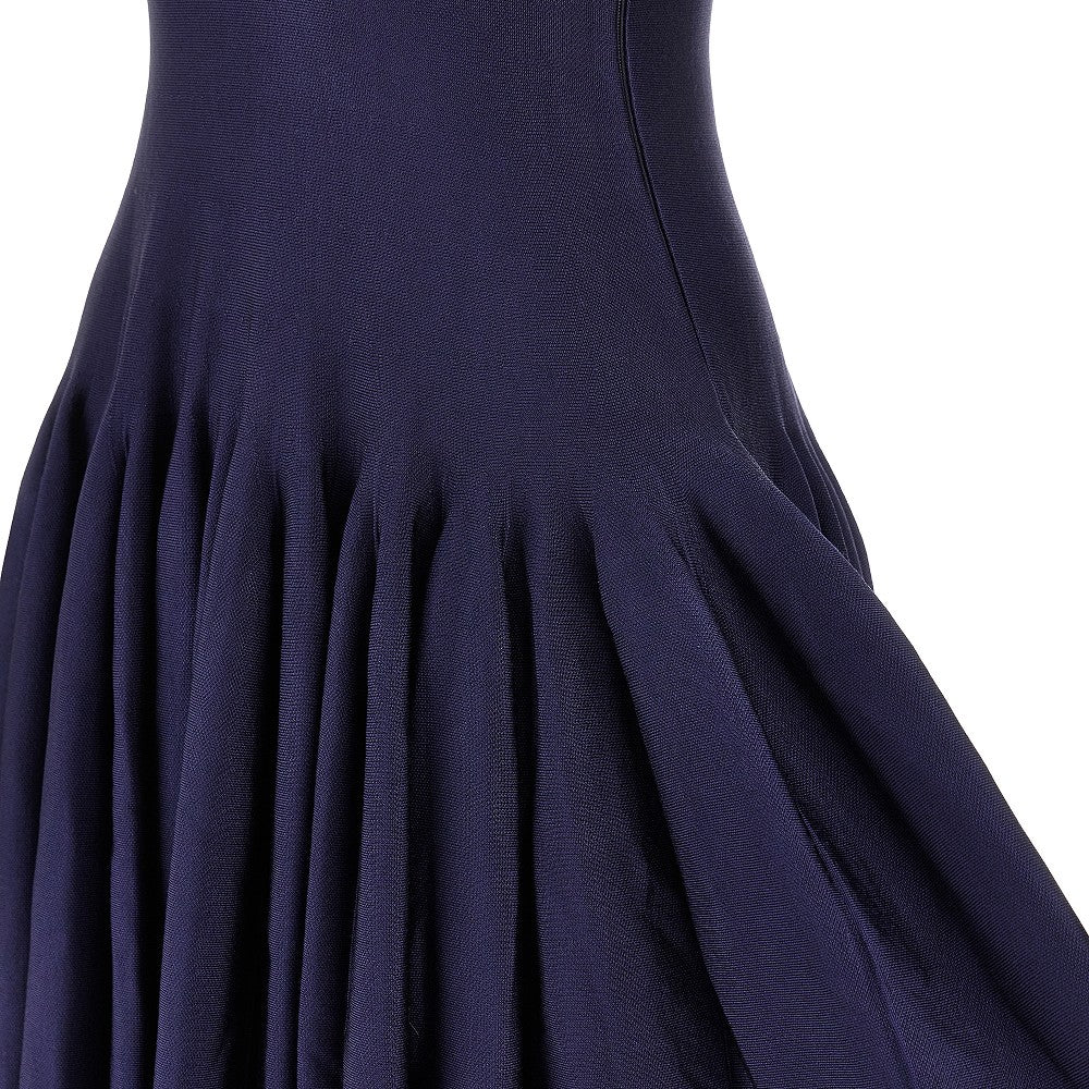 Knitted midi dress with godet