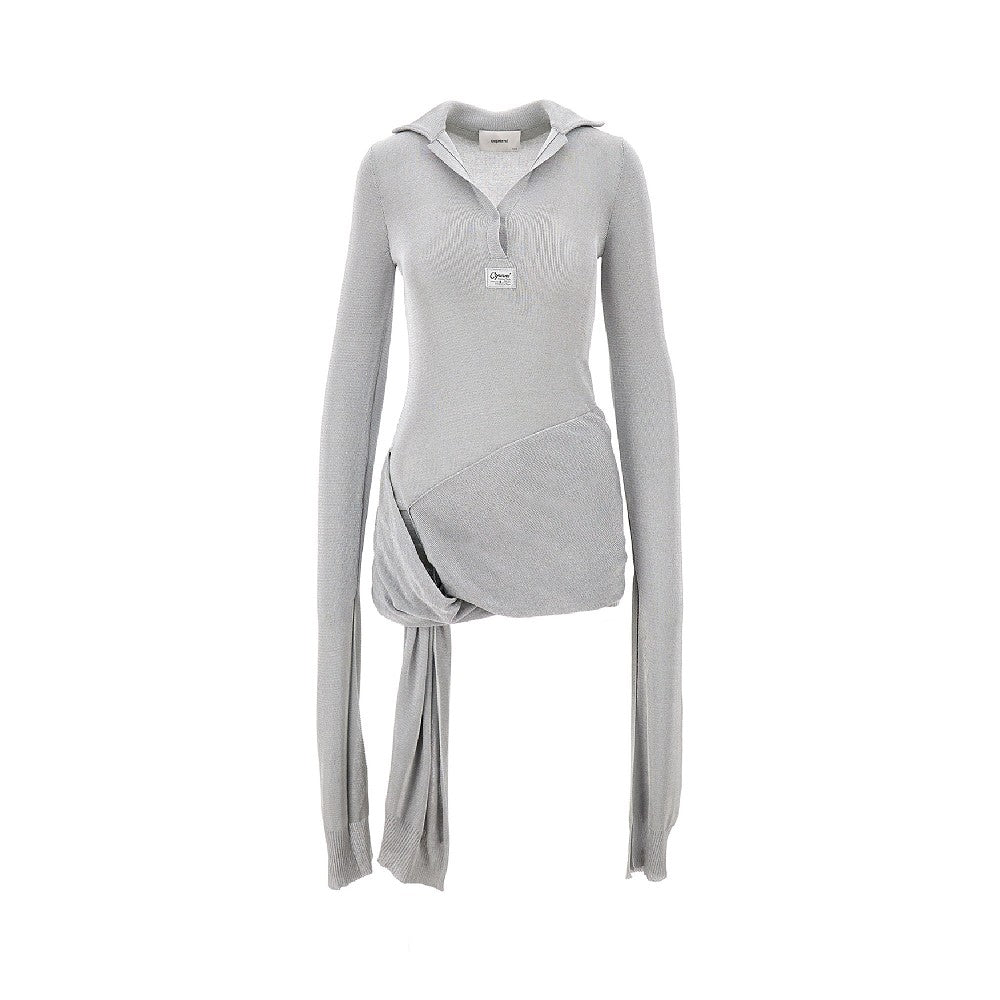 Knitted mini dress with knotted detail