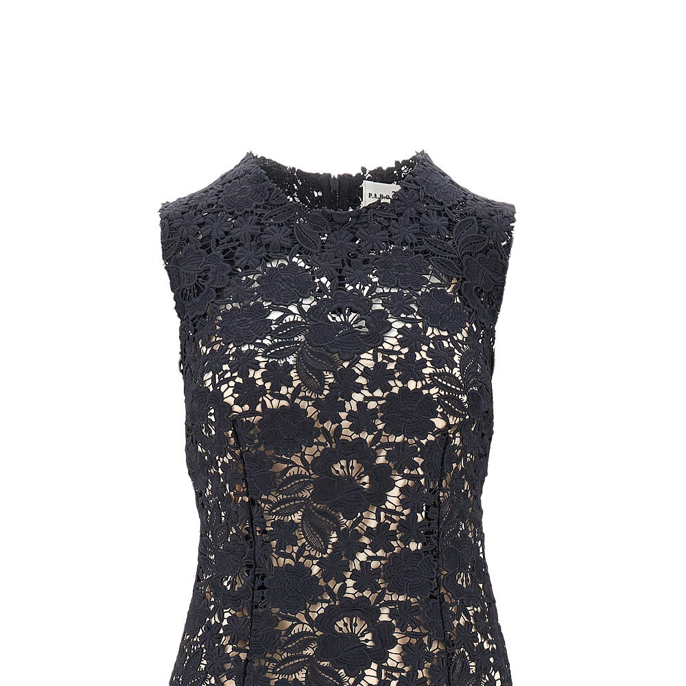 Abito midi in pizzo macramé