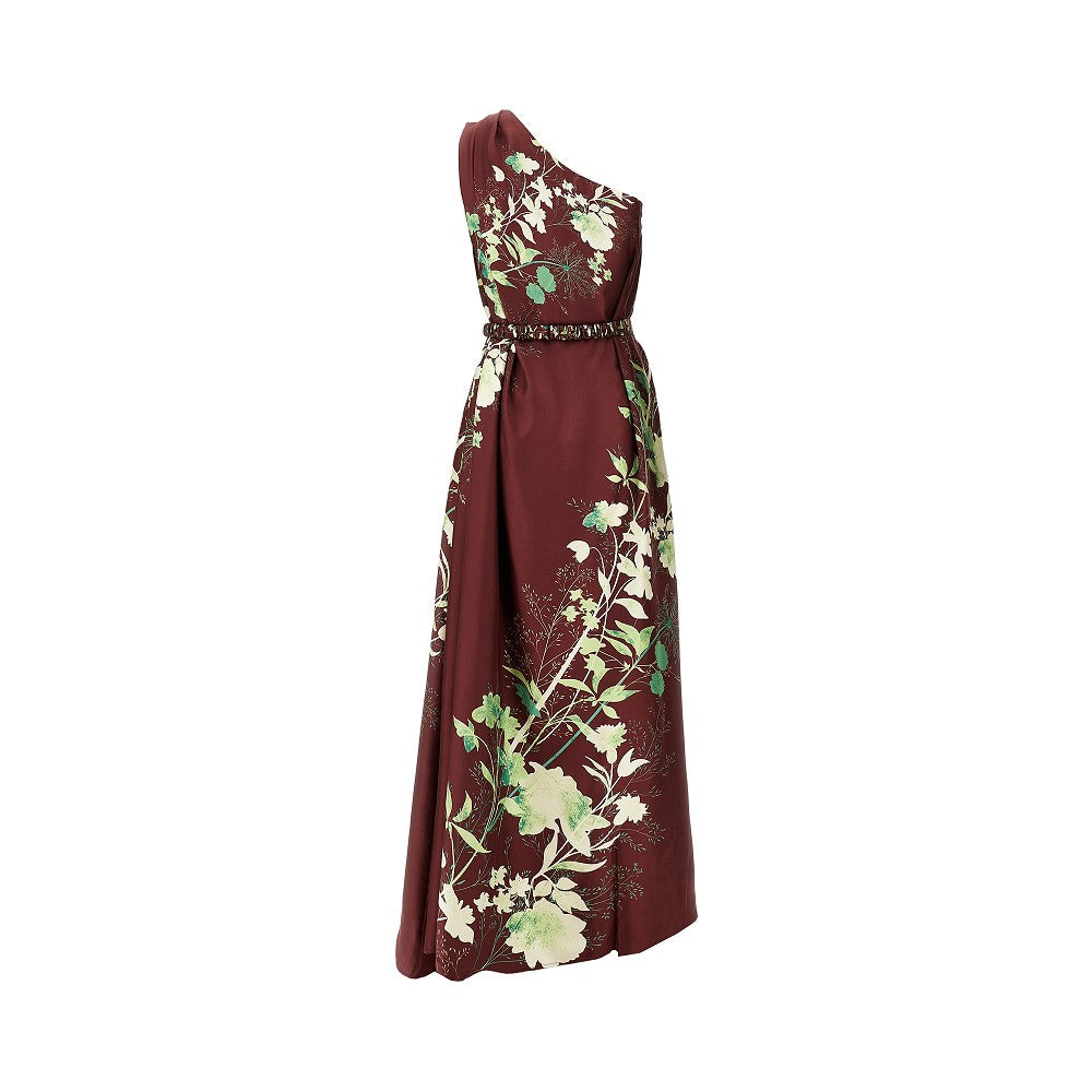 'Roy' silk one-shoulder dress