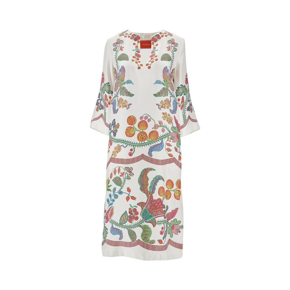 Caftano midi in twill di seta