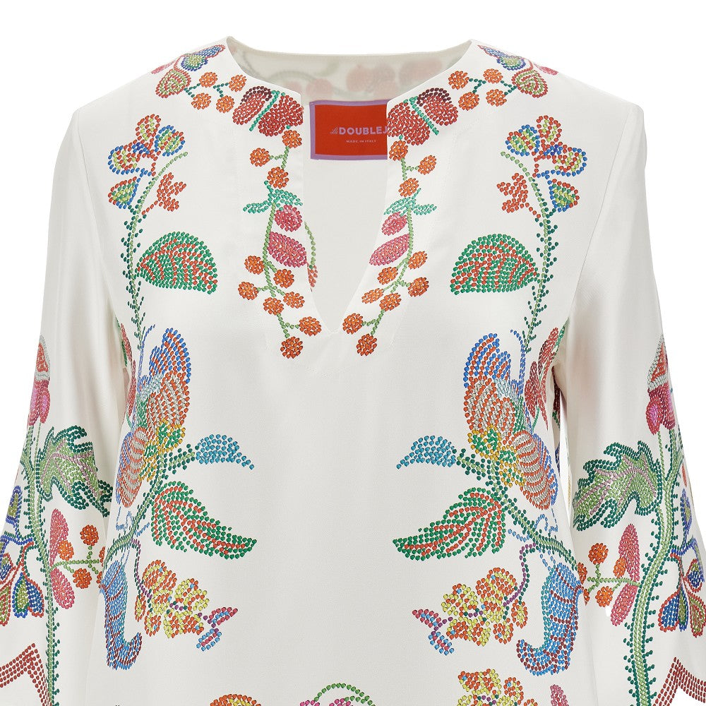 Caftano midi in twill di seta