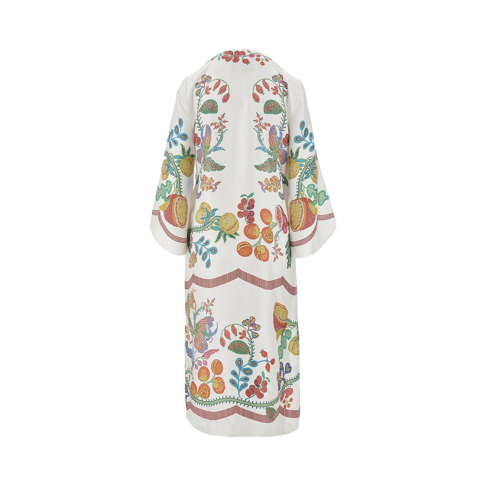 Caftano midi in twill di seta