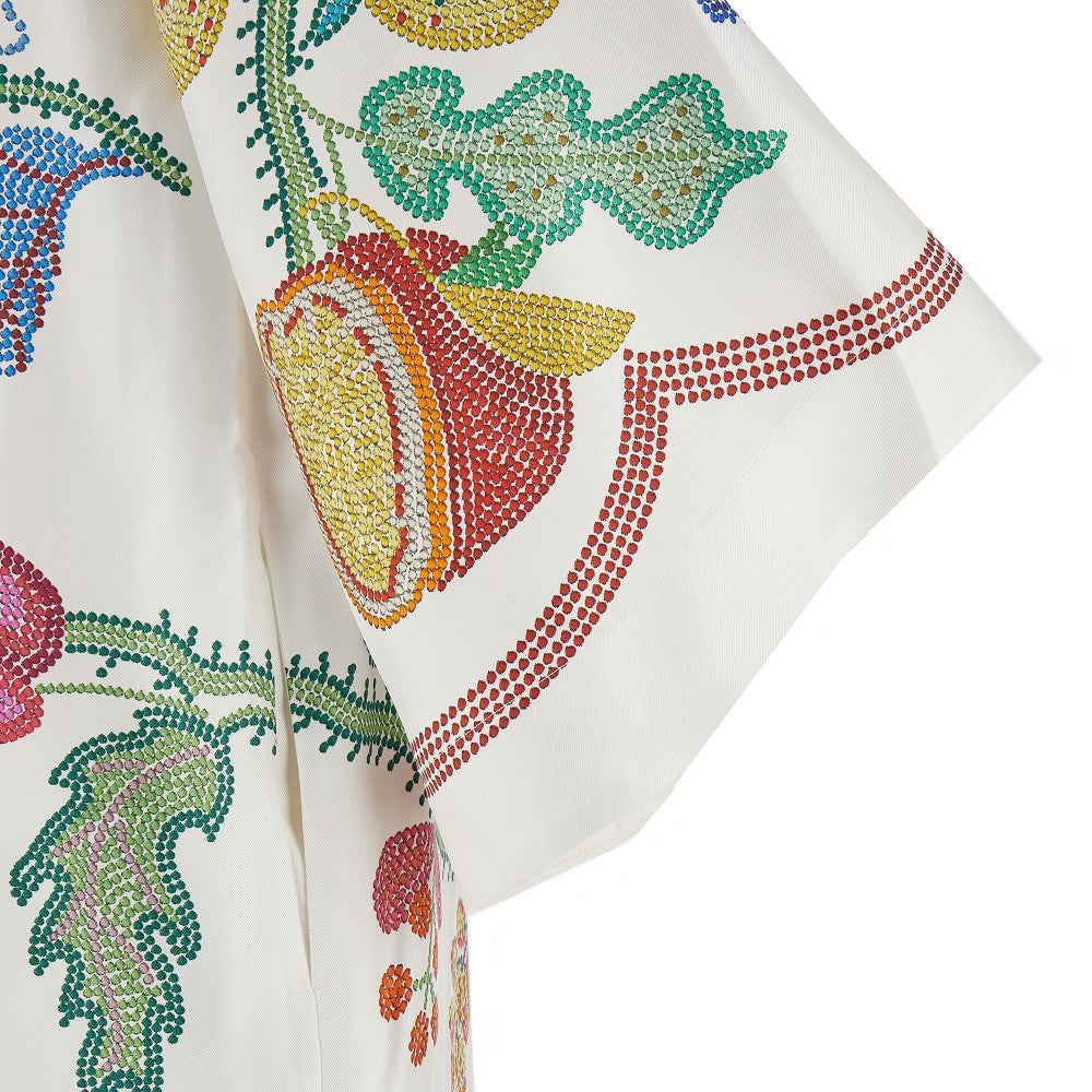 Caftano midi in twill di seta
