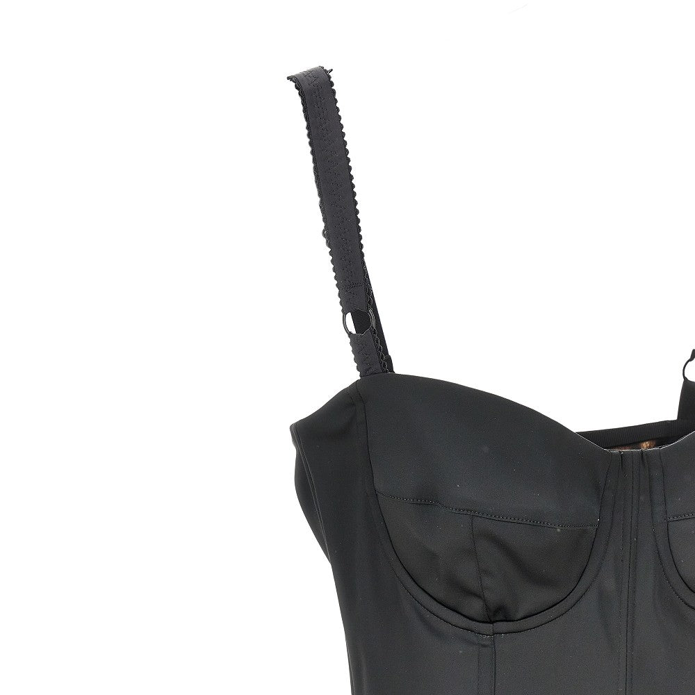 Abito longuette in raso stretch