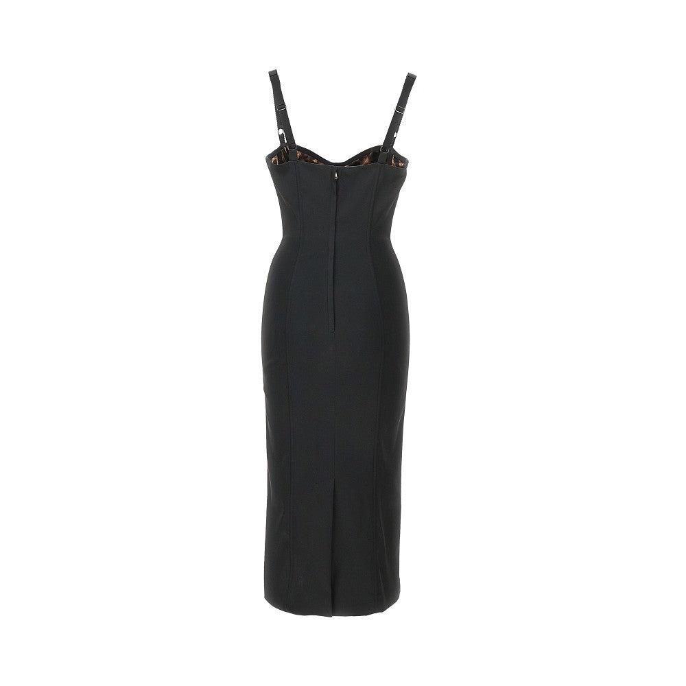 Abito longuette in raso stretch