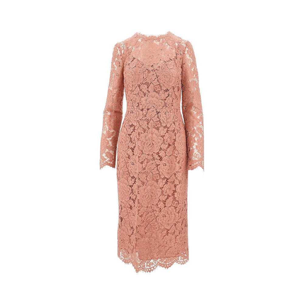 Floral cordonetto lace midi dress