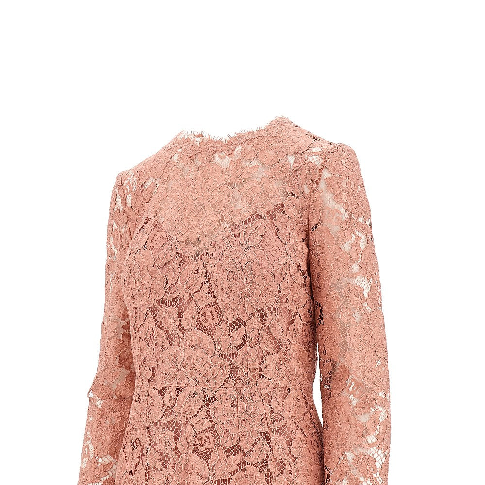 Floral cordonetto lace midi dress