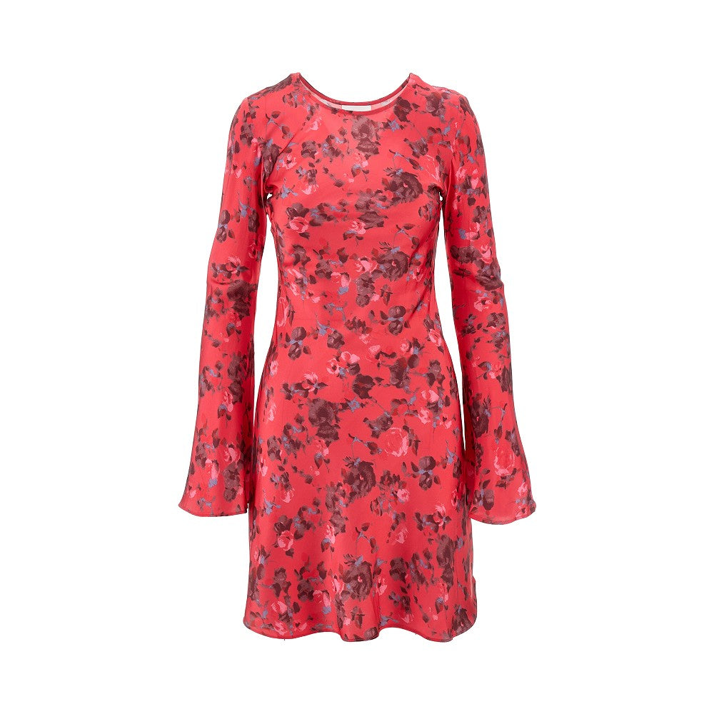 Floral satin mini dress