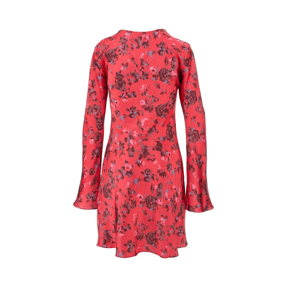 Floral satin mini dress