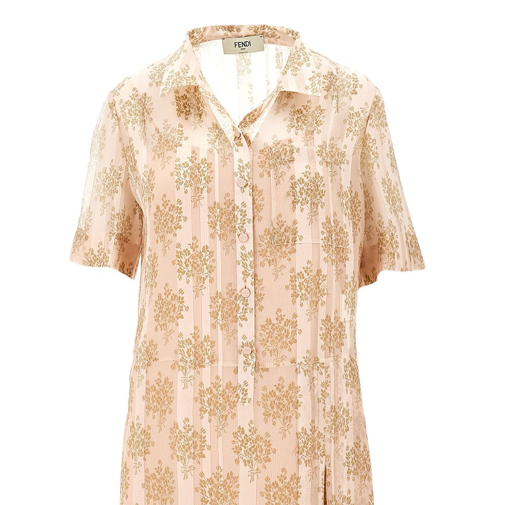 Abito midi in chiffon stampa bouquet