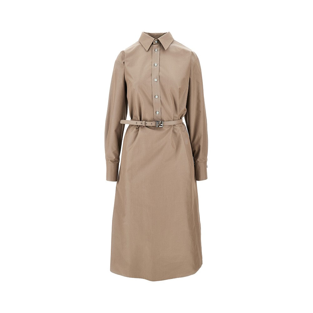 Abito camicia midi in popeline