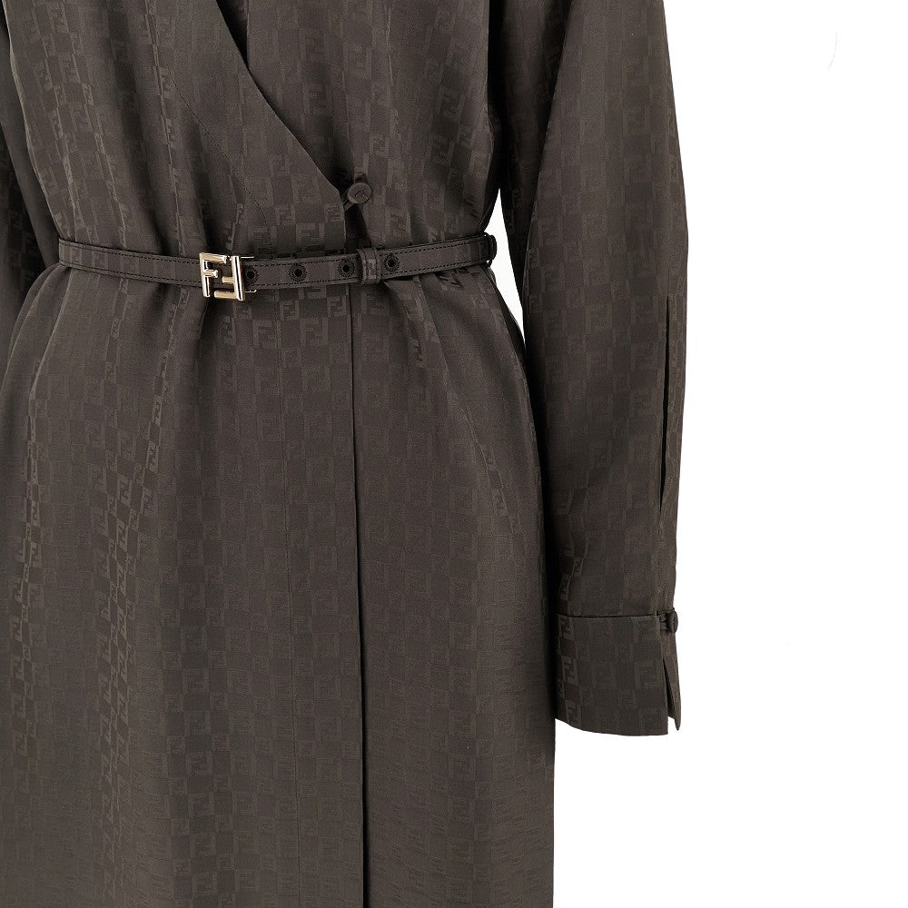 FF jacquard silk midi dress