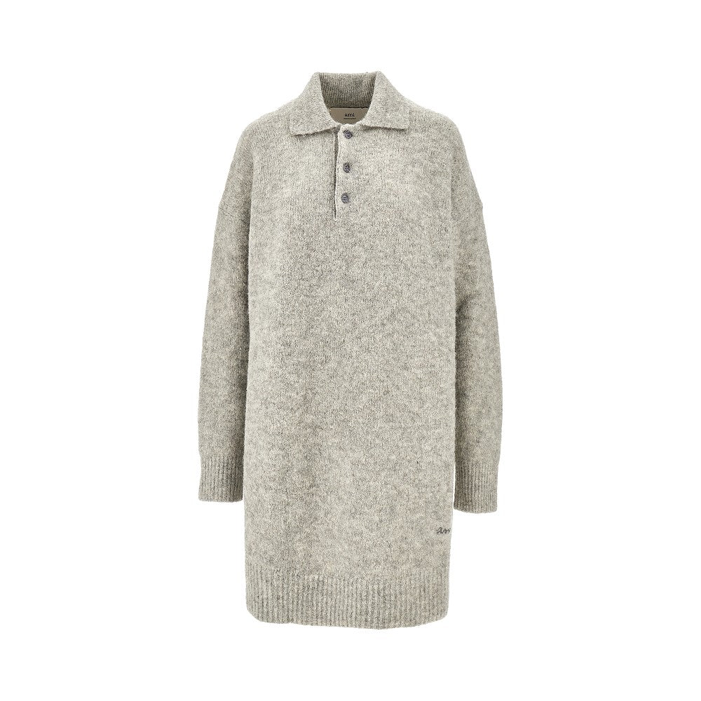 Alpaca-blend knitted polo dress