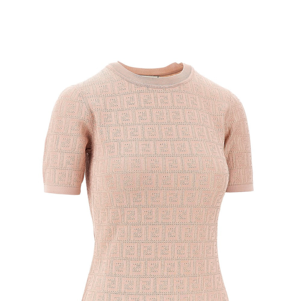 Jacquard FF knitted mini dress