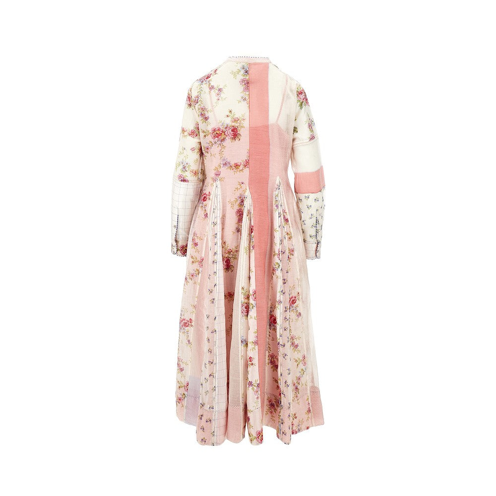 Patchwork voile midi dress