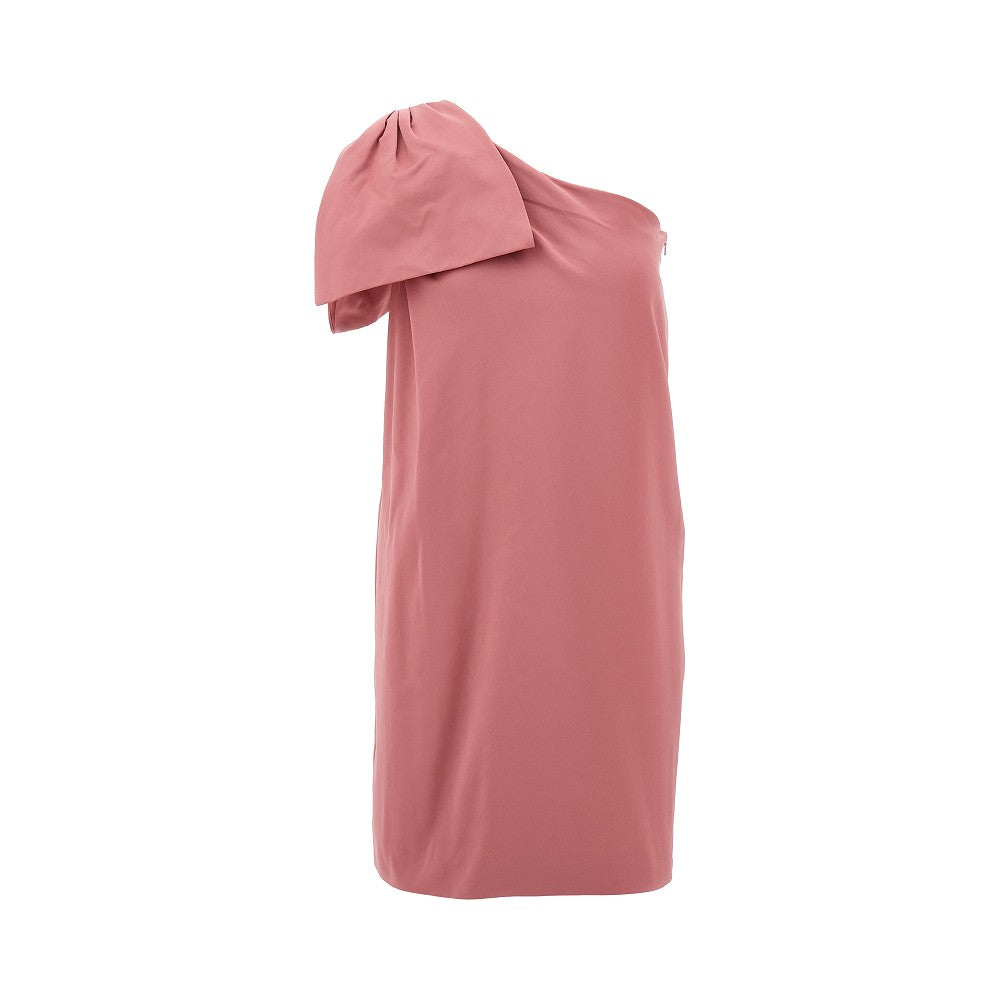 Asymmetrical mini dress with bow