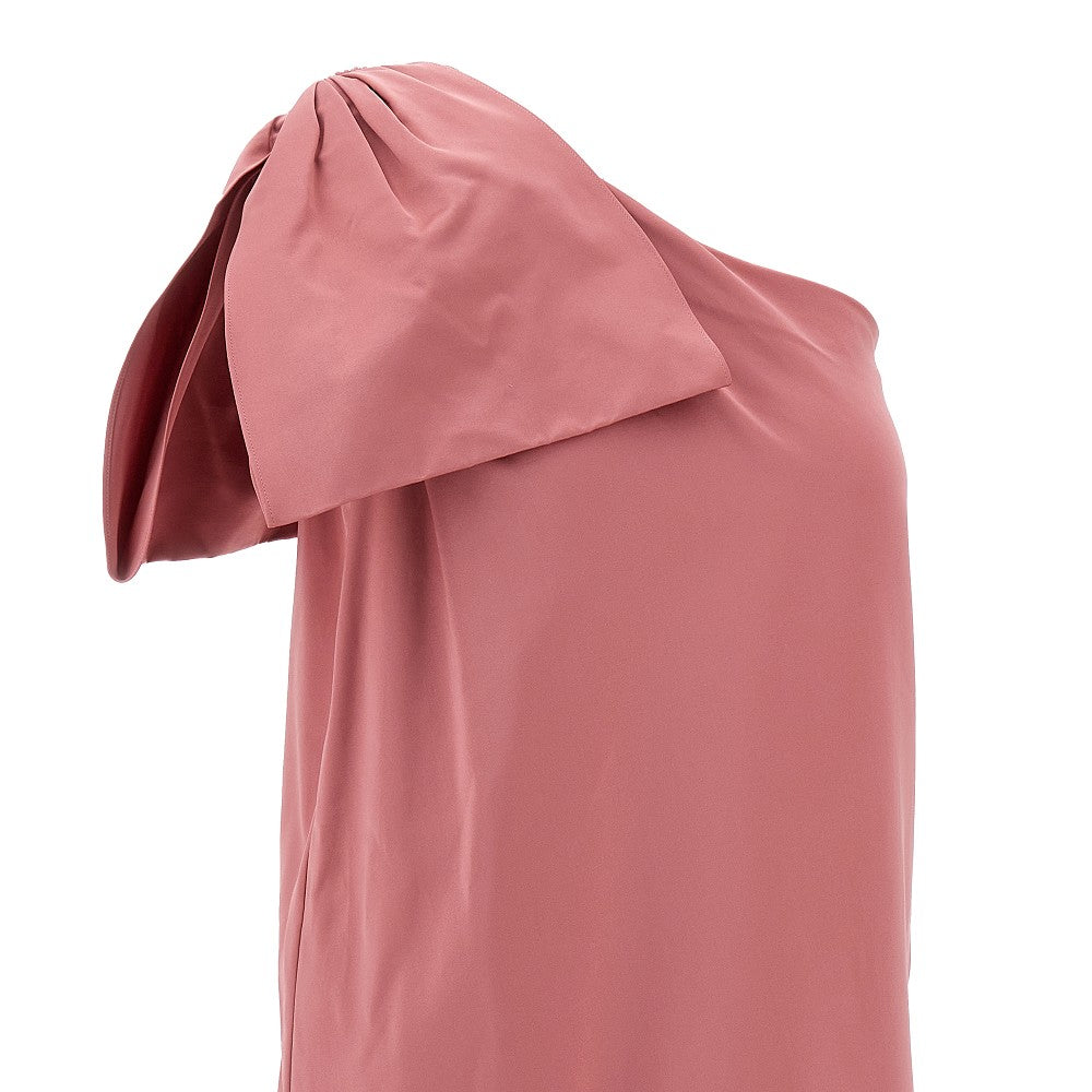 Asymmetrical mini dress with bow