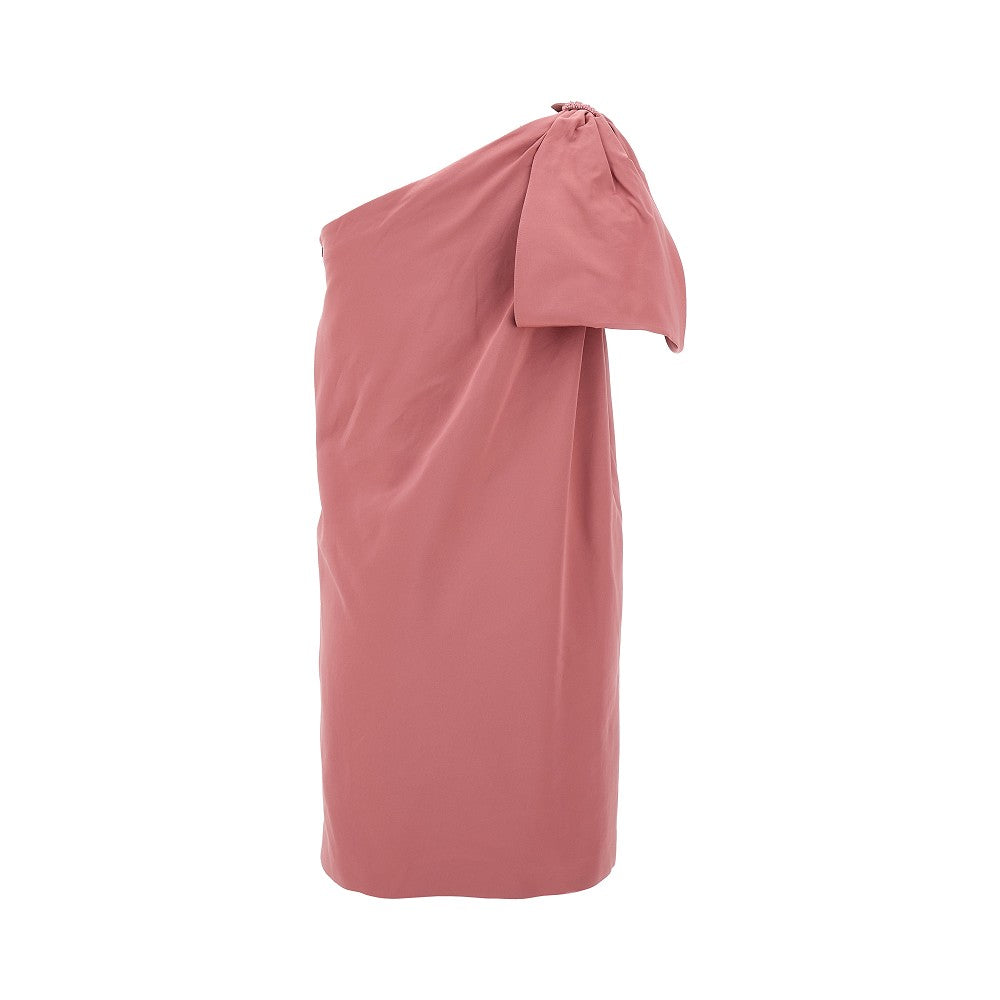 Asymmetrical mini dress with bow
