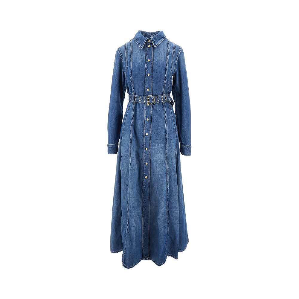 Denim long shirt dress