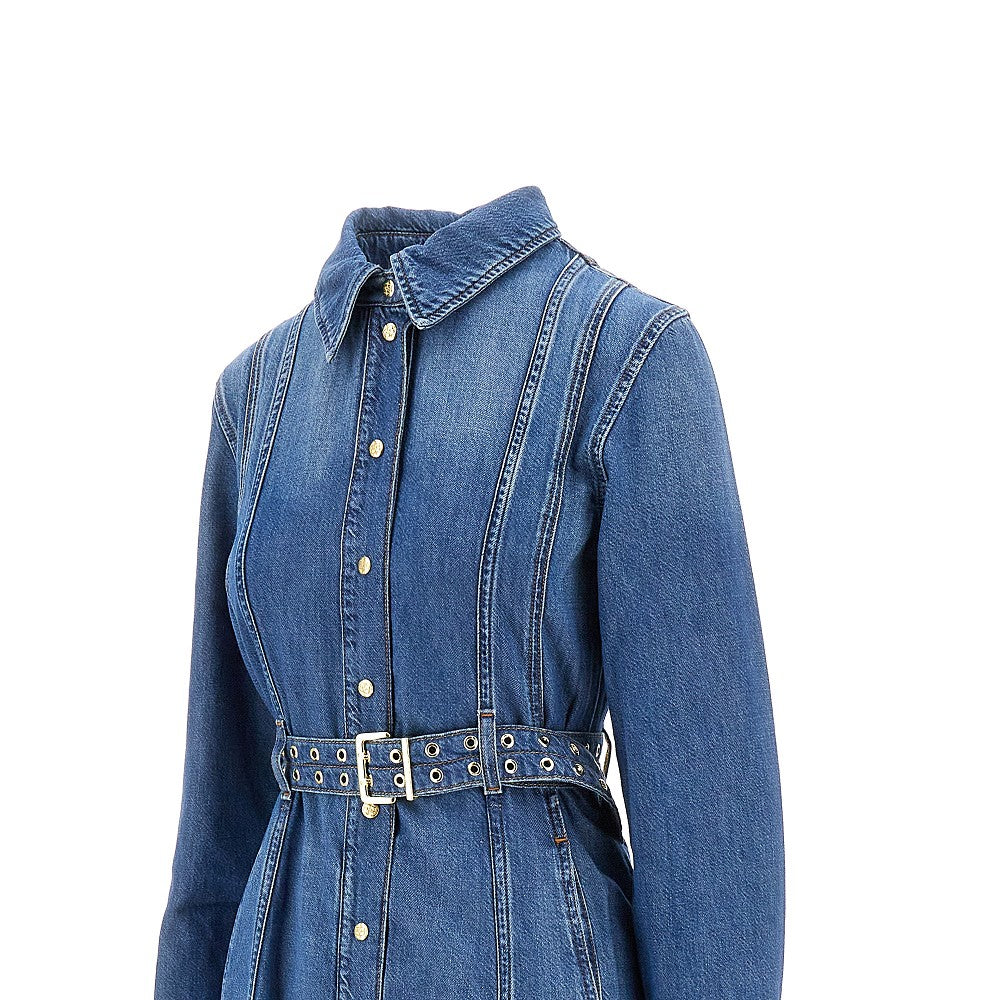 Denim long shirt dress