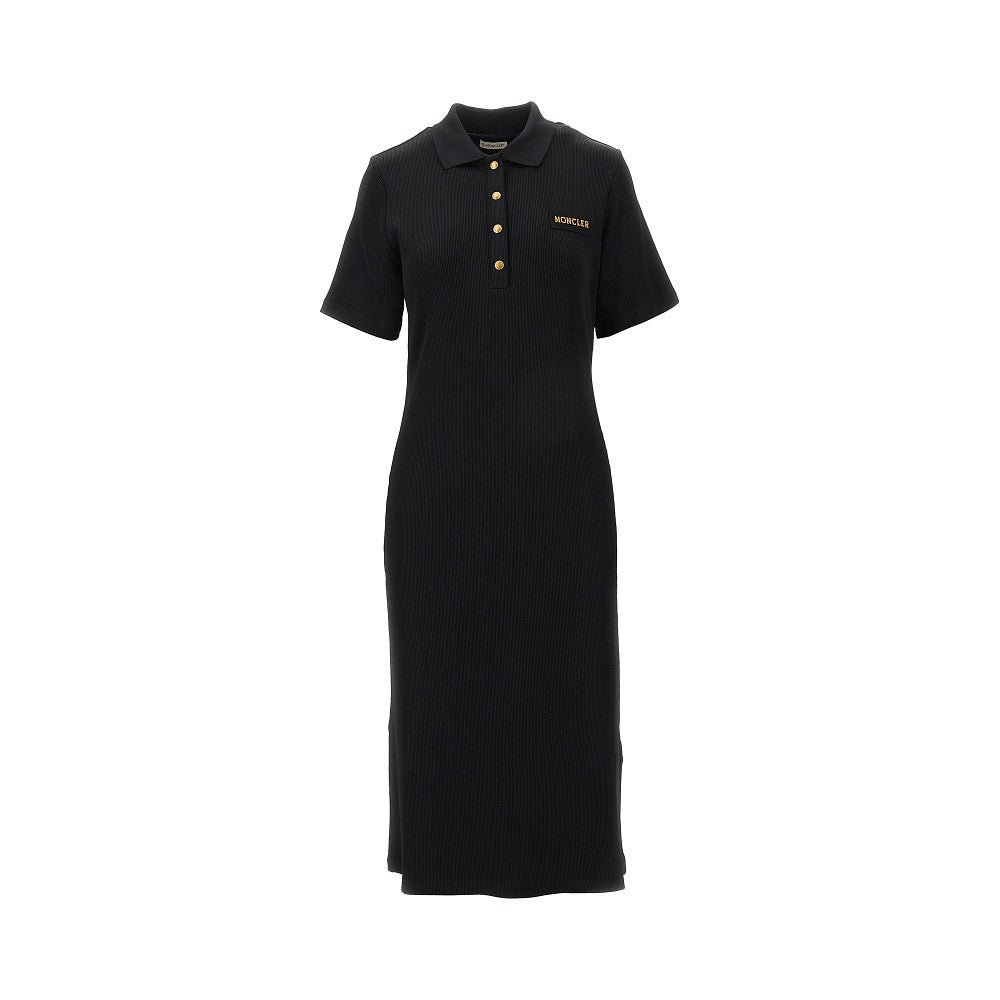 Viscose-blend midi polo dress