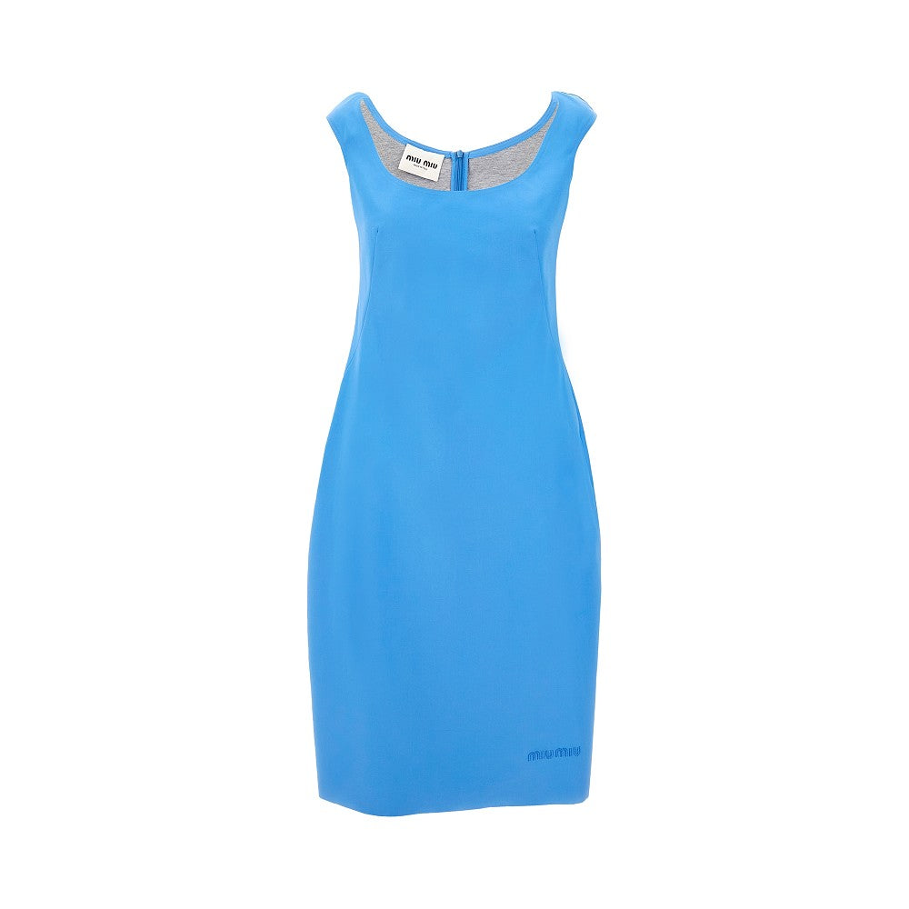 Poplin and jersey dress with logo emnbroidery