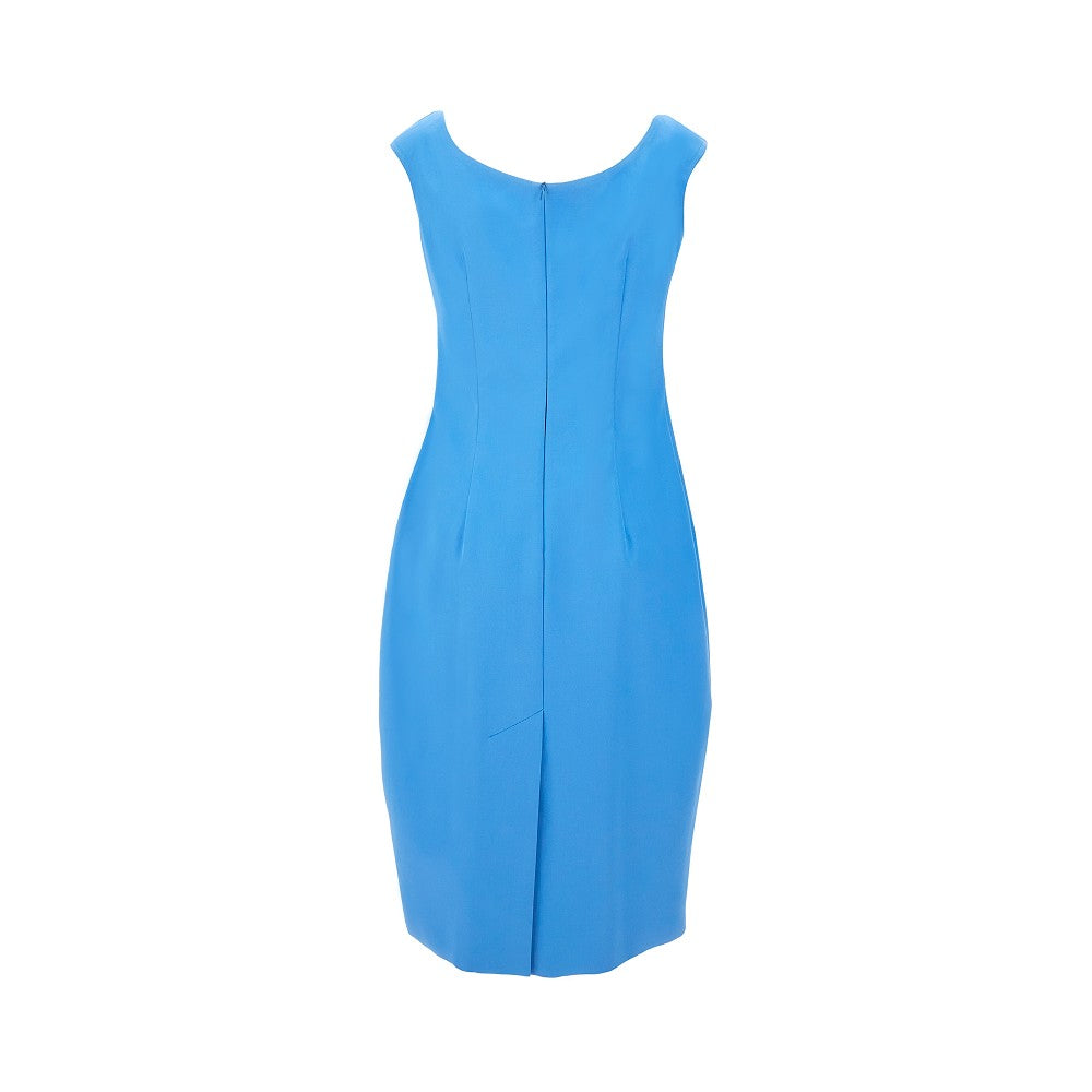 Poplin and jersey dress with logo emnbroidery