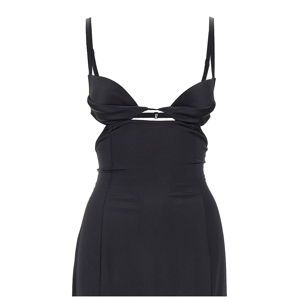 Abito lungo in satin 'Double Petal'