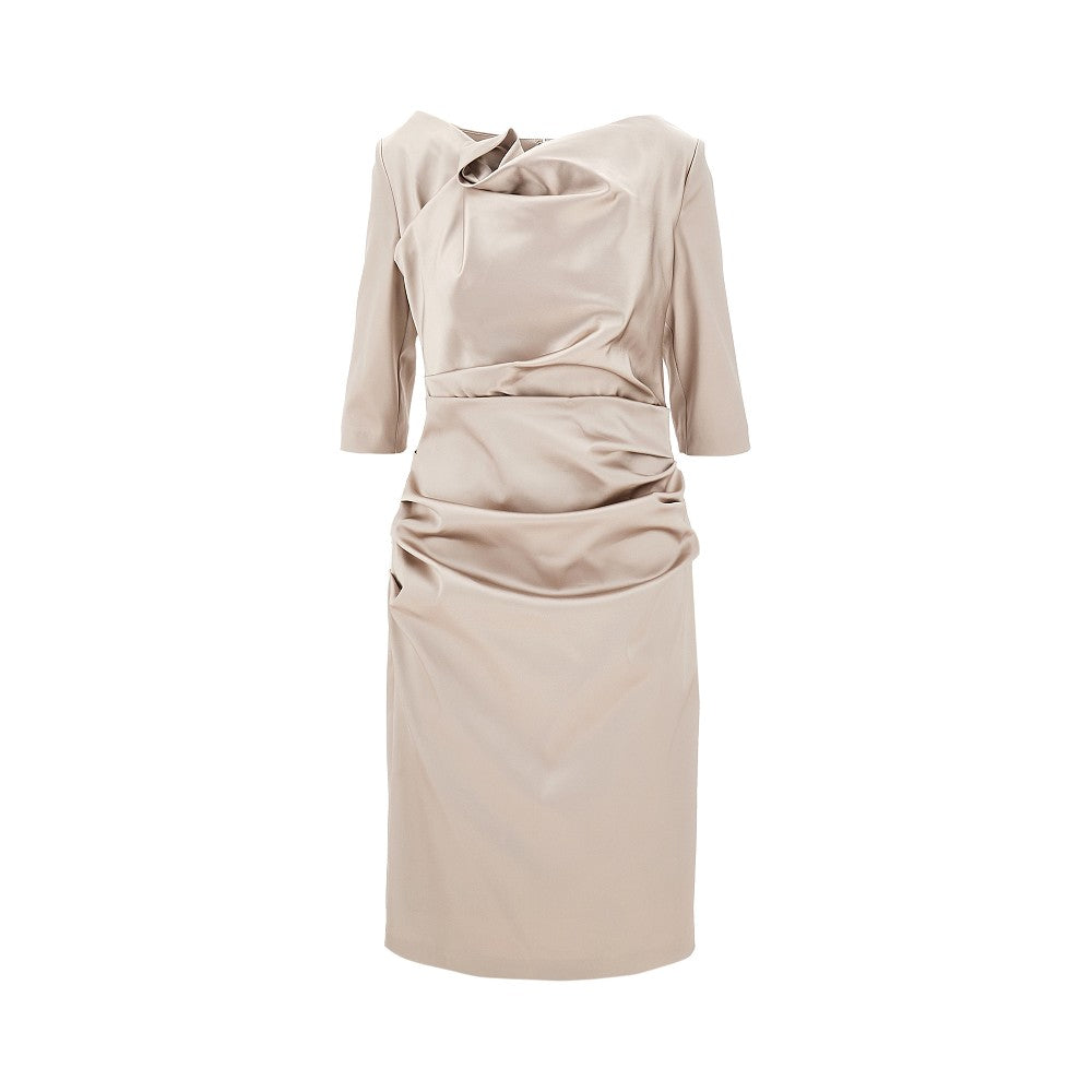 Abito drappeggiato in satin duchesse