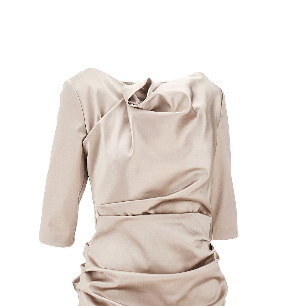 Abito drappeggiato in satin duchesse