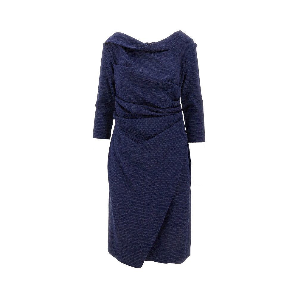 Mosaic piqué knee-length dress