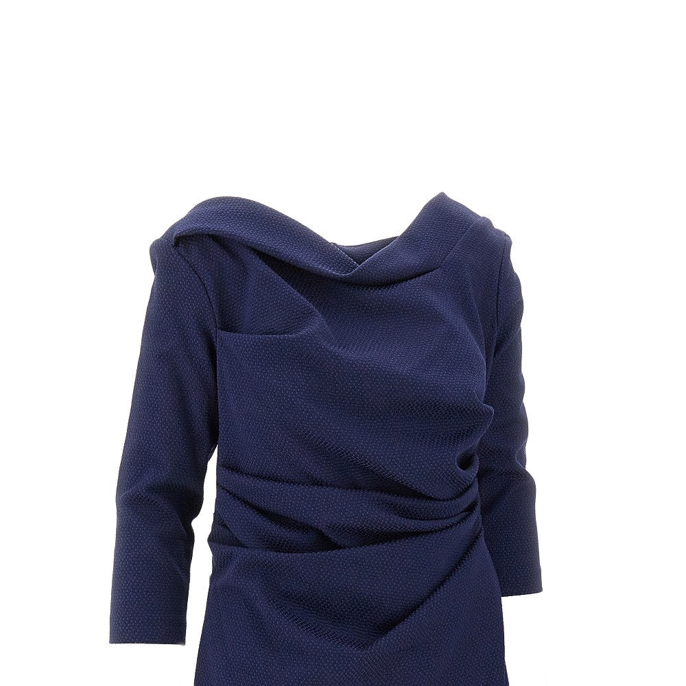 Mosaic piqué knee-length dress