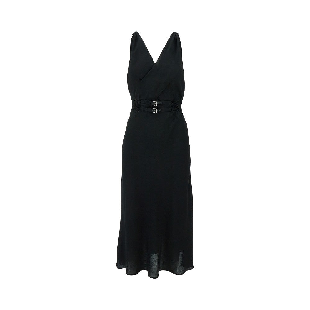 Sablé midi dress with buckled straps