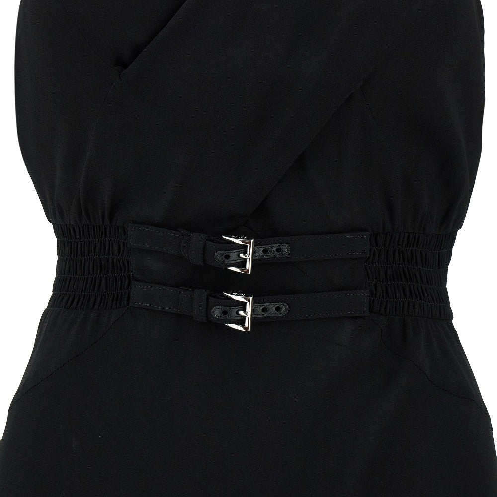 Sablé midi dress with buckled straps