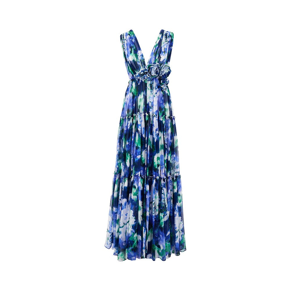 Maxi abito 'Arella' in georgette floreale