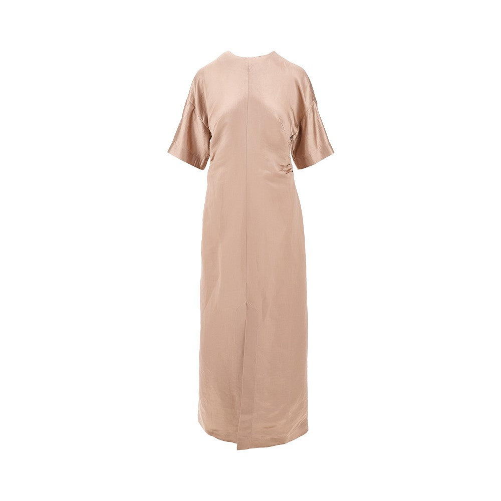 'Ruby' linen and silk dress