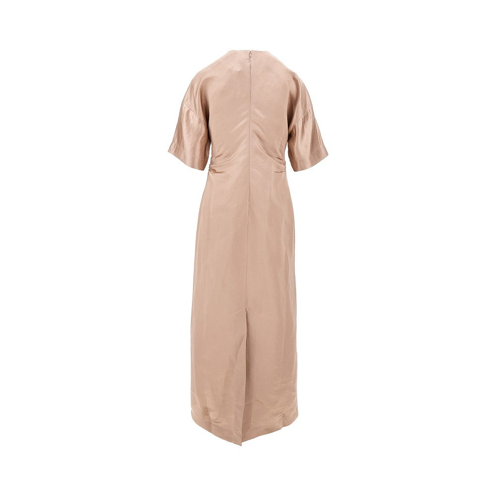 'Ruby' linen and silk dress