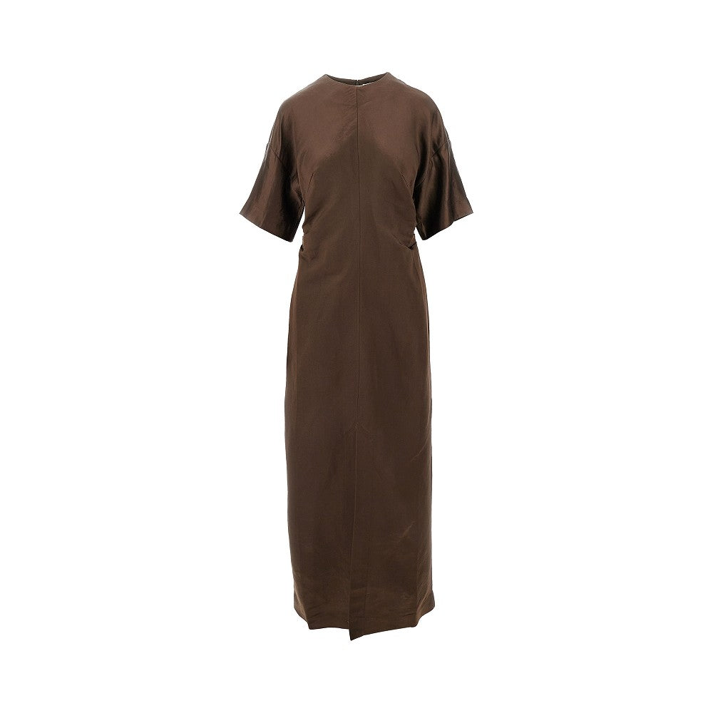 'Ruby' linen and silk dress
