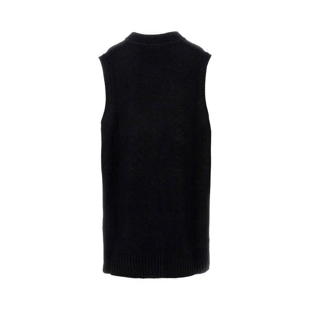 Distressed effect oversized vest