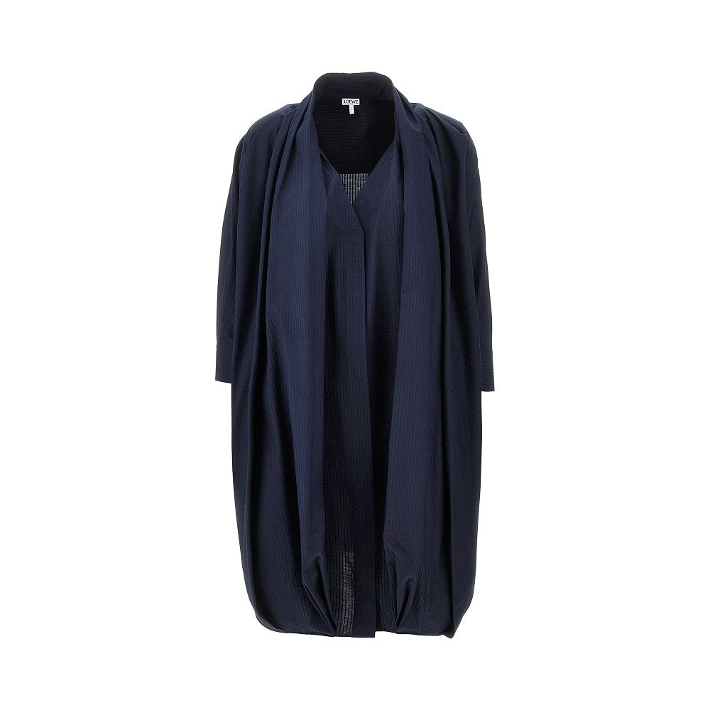 Cotton draped mini dress