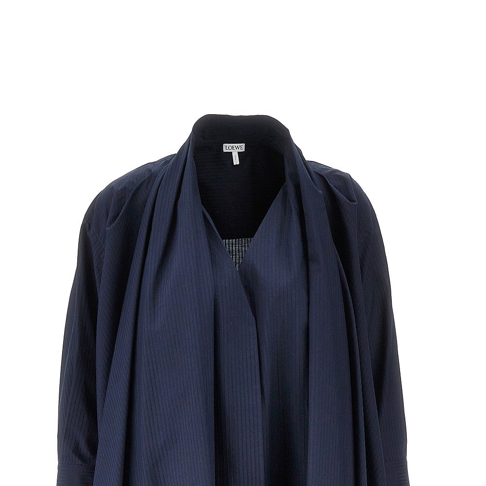 Cotton draped mini dress