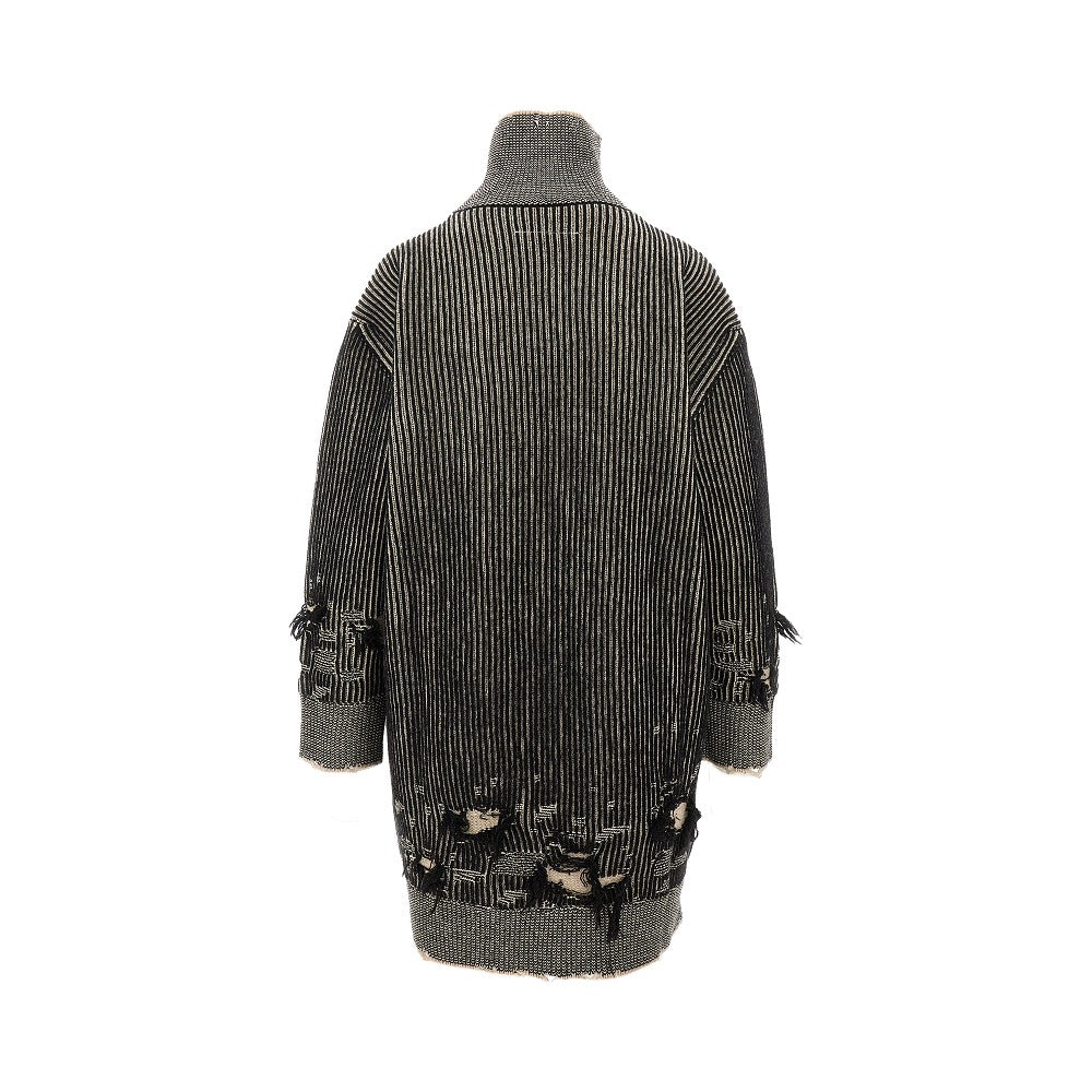 Distressed knitted mini dress