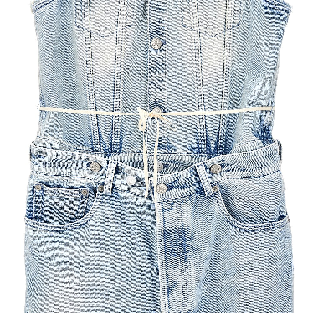 Modular denim long dress