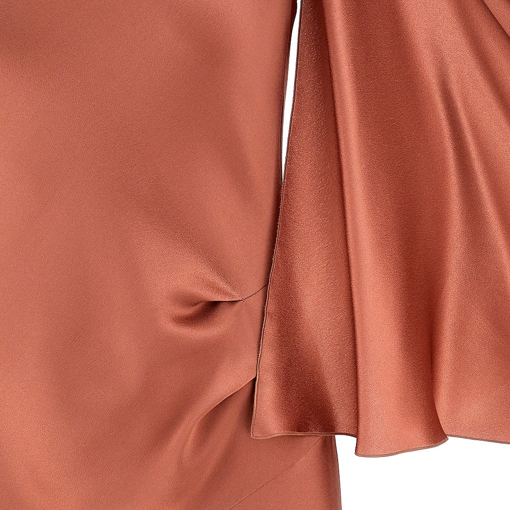 Asymmetrical satin long dress