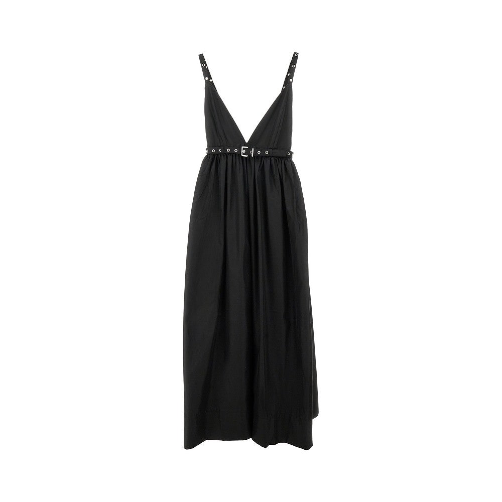 Nylon duchesse ankle-length dress