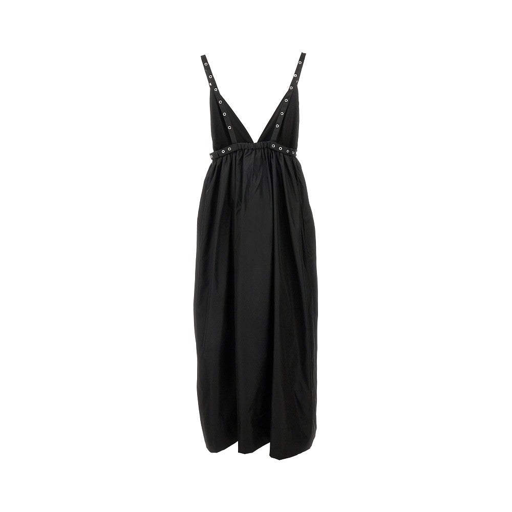 Nylon duchesse ankle-length dress