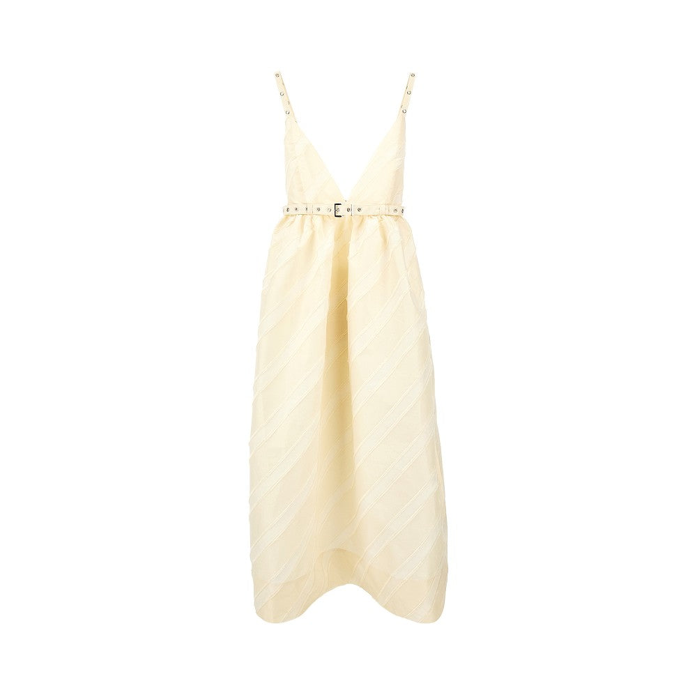Eyelets ankle-length dress