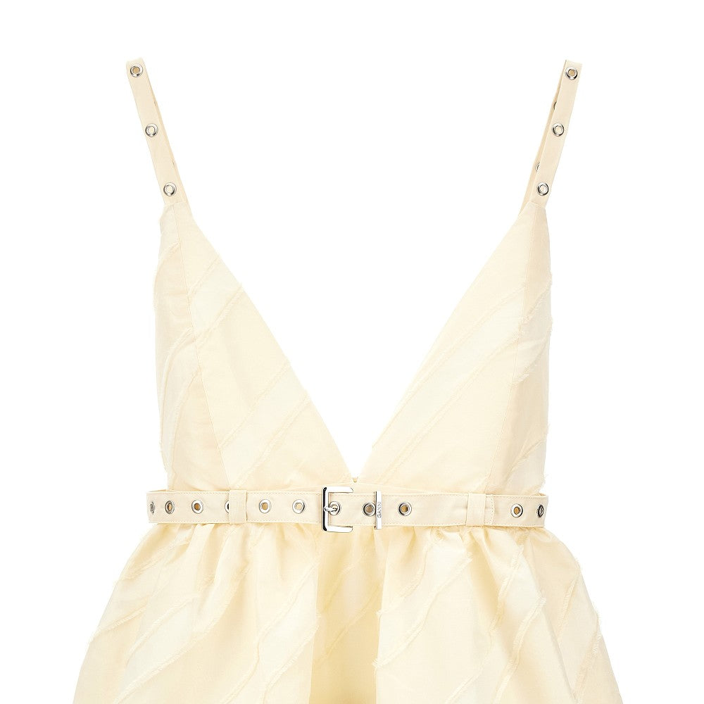 Eyelets ankle-length dress