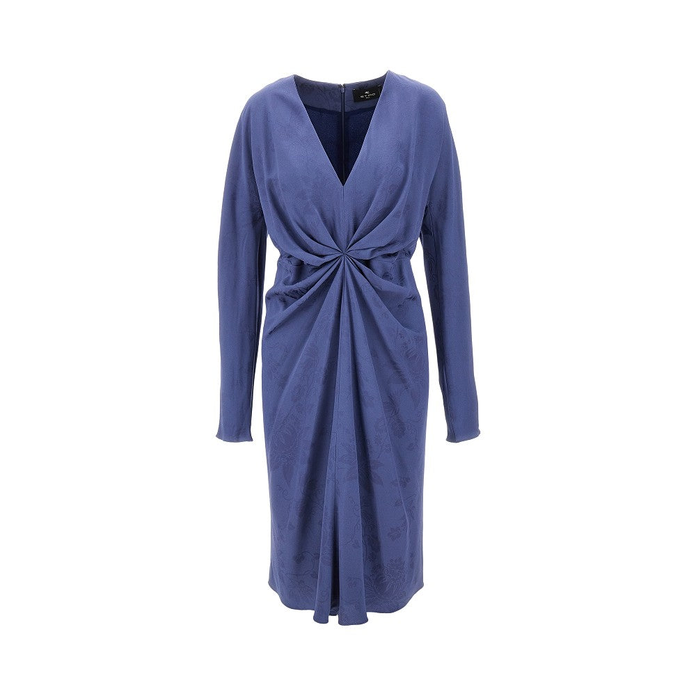 Abito midi in jacquard floreale
